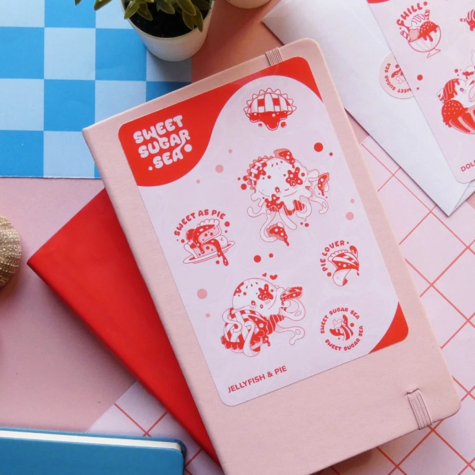 Planche de stickers Méduse & Tarte