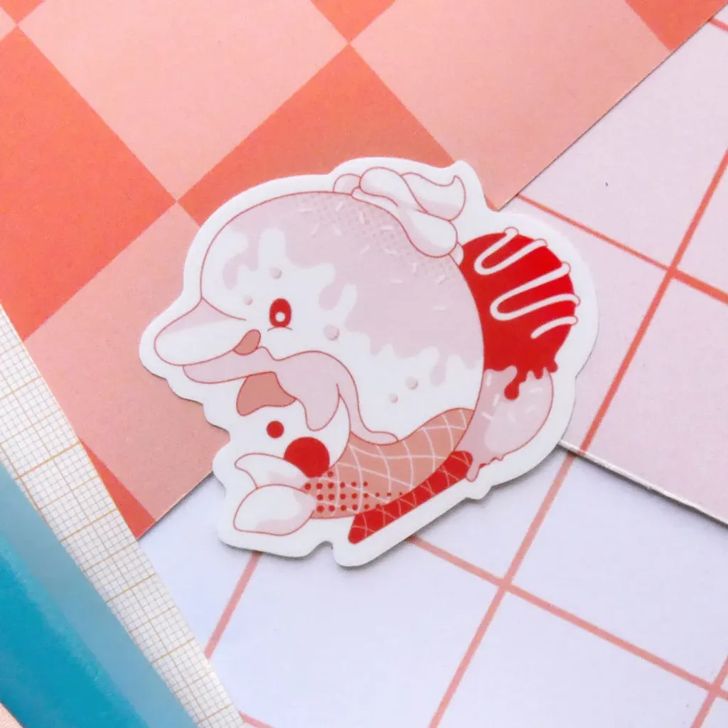 Dolphin & Ice Cream - II (Mini) (Pink)