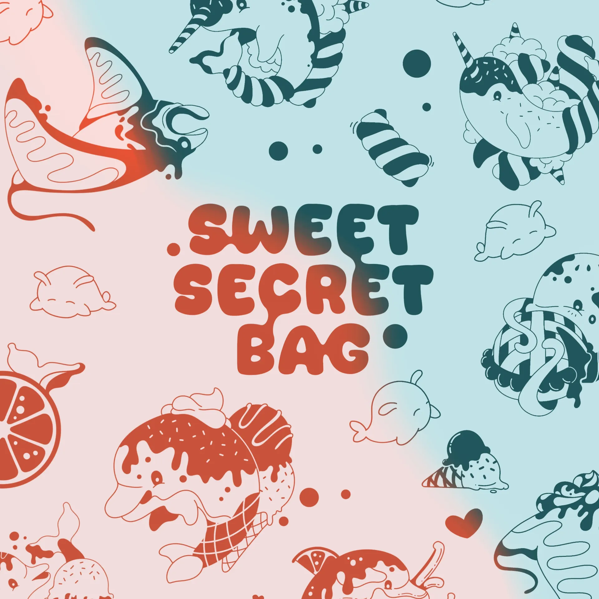 SWEET SECRET BAG - ROSE ET BLEU (LOT DE 5)